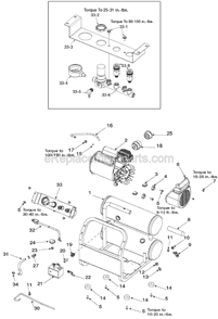Page A Diagram and Parts List for CPFFR350 Type 1 Porter Cable Compressor